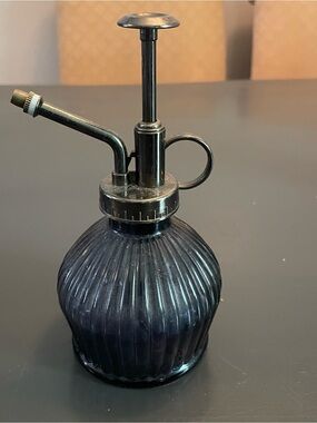 Ribbed Glass Plant Mister Deep Blue